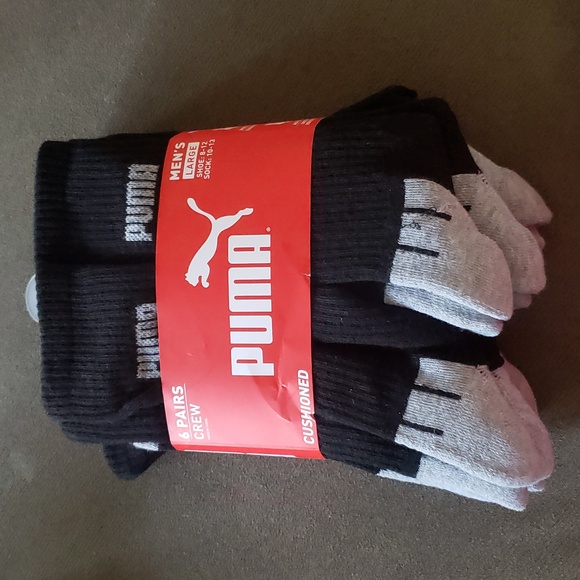 Mens Socks 8-12 Cotton Crew Set Of 6 Atleasure Athletic Arch Support Large - Picture 1 of 3